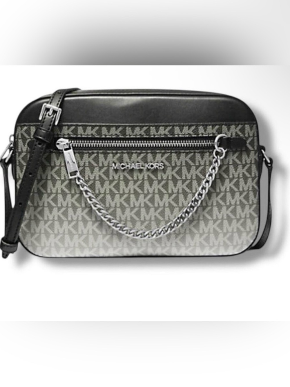 NWT Michael Kors Ombré Dark Gray Signature Crossbody Bag - Picture 1 of 5